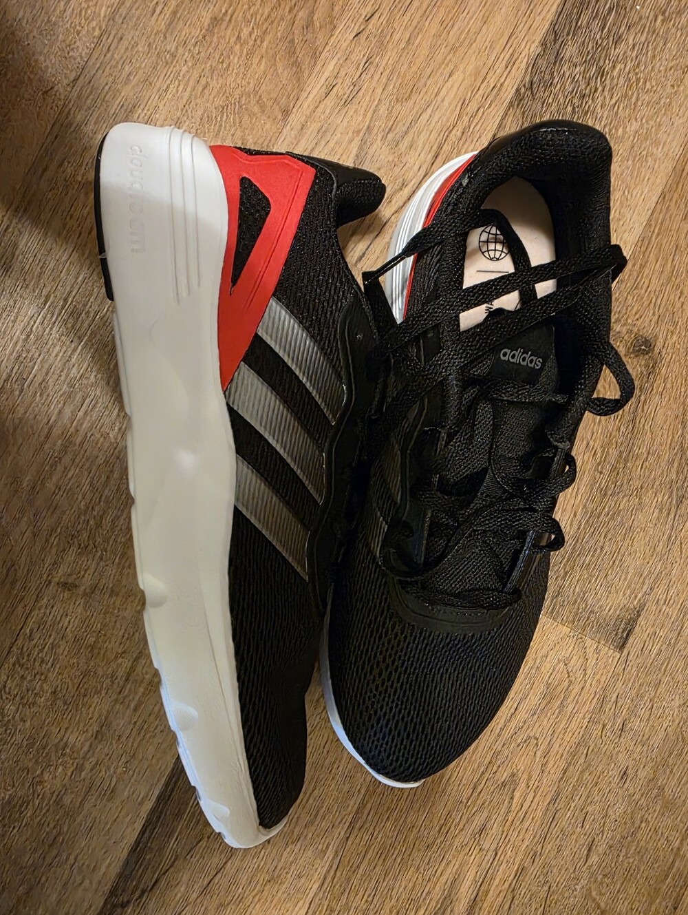 Adidas Nebzed Cloudfoam Mens Running Shoes Black Red GX4284 Size 12